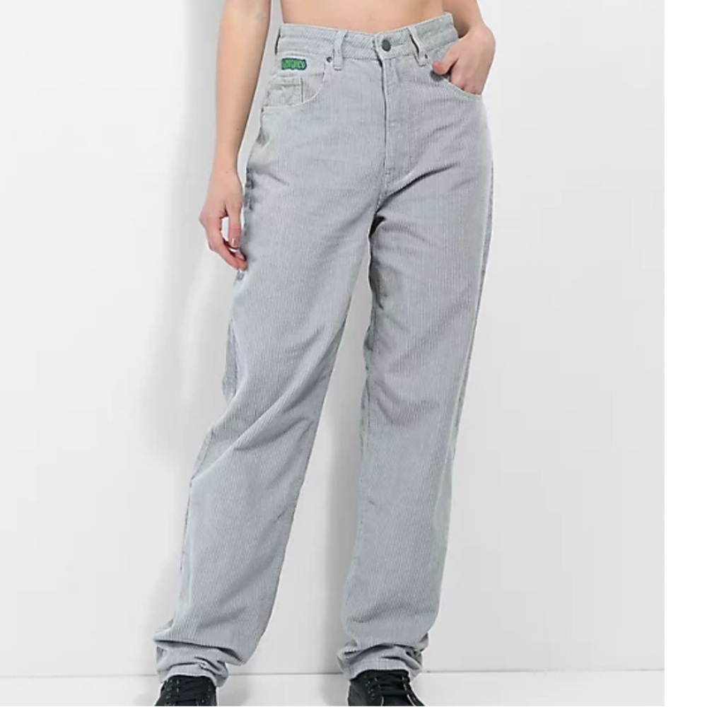 Empyre Tori 90s Light Grey Corduroy Skate Pants Size 7 - Picture 1 of 8
